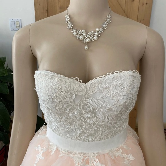 COPY - Emily Hart Bridal Lace Pink Gown Dress Wedding - Picture 5 of 15